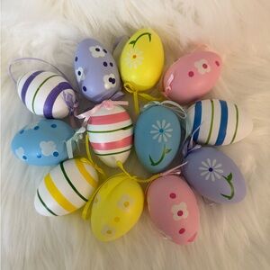12Pcs Colorful Easter Plastic Eggs Ornaments Easter Bunny Egg Hunt Decoration